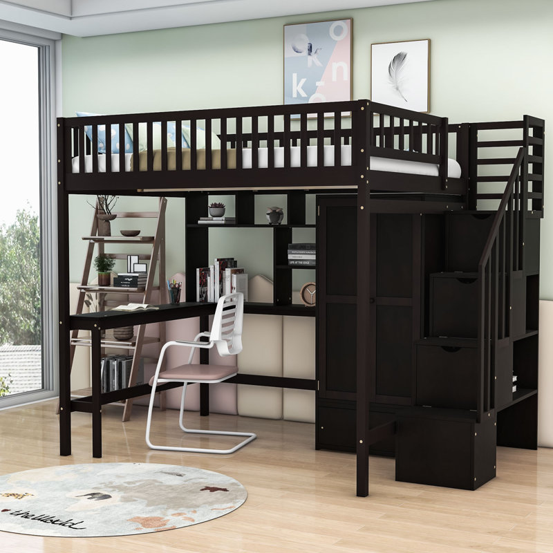 Black full loft bed discount